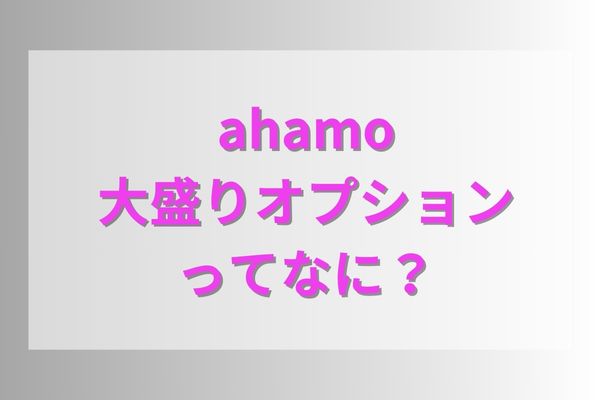 ahamo大盛りオプションってなに？