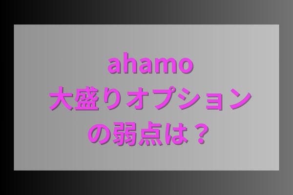 ahamo大盛りオプションの弱点は？